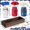 4th of July Patriotic Table Decoration Set Rustic Wood Tray with 3 Pcs Mason Jar Centerpieces with String Lights 3 Pcs Artificial Colorful Flower for Independence Day Centerpiece Labor Day